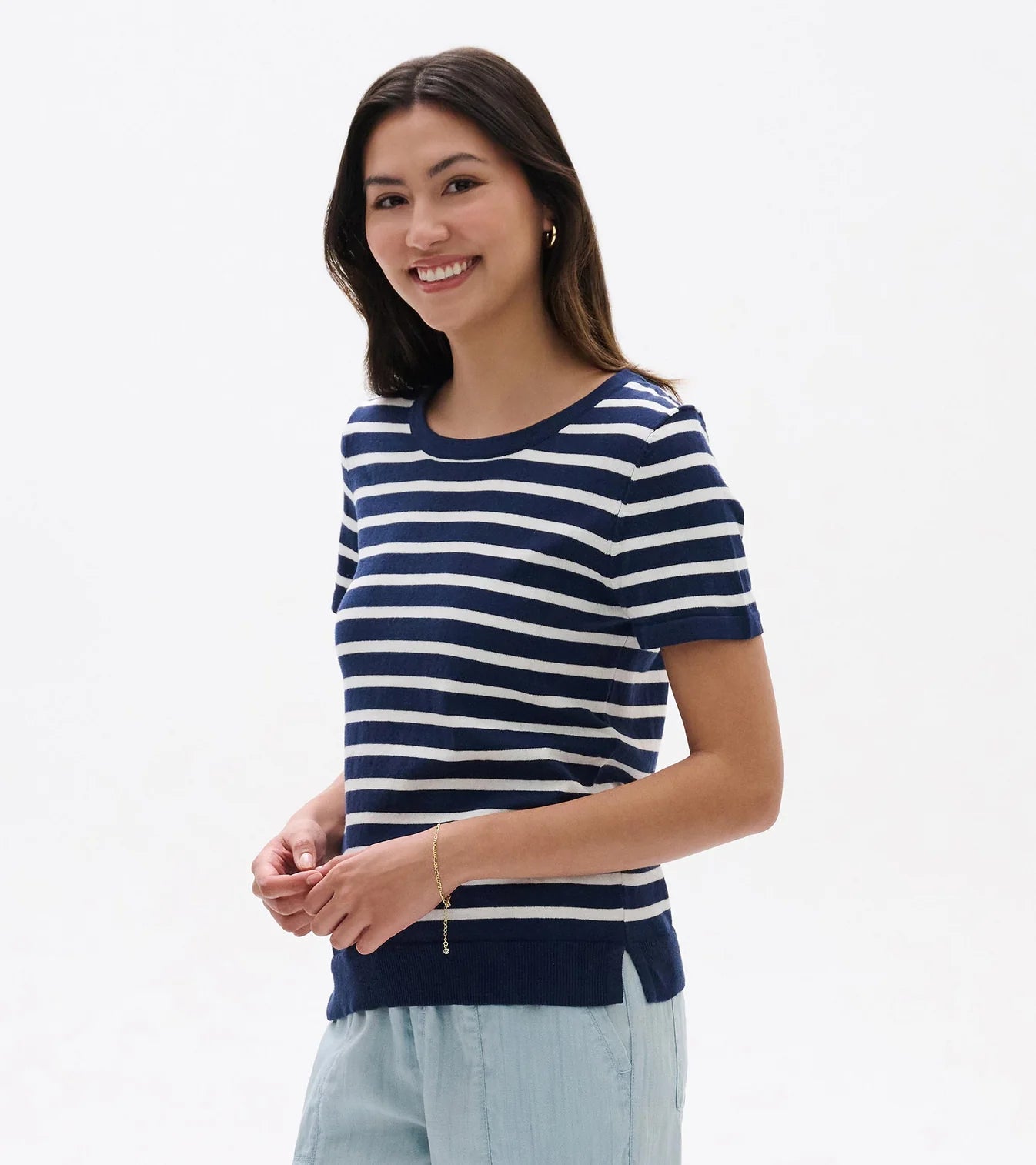 Hatley - Simone Knit Tee (Navy & White Stripes)