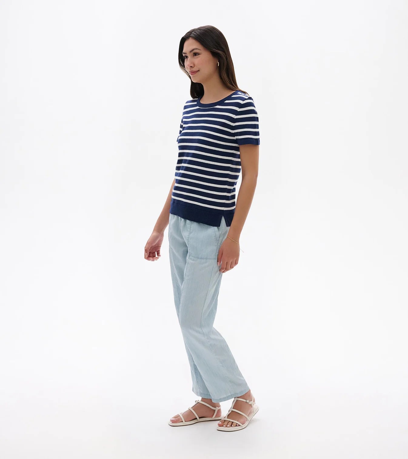Hatley - Simone Knit Tee (Navy & White Stripes)