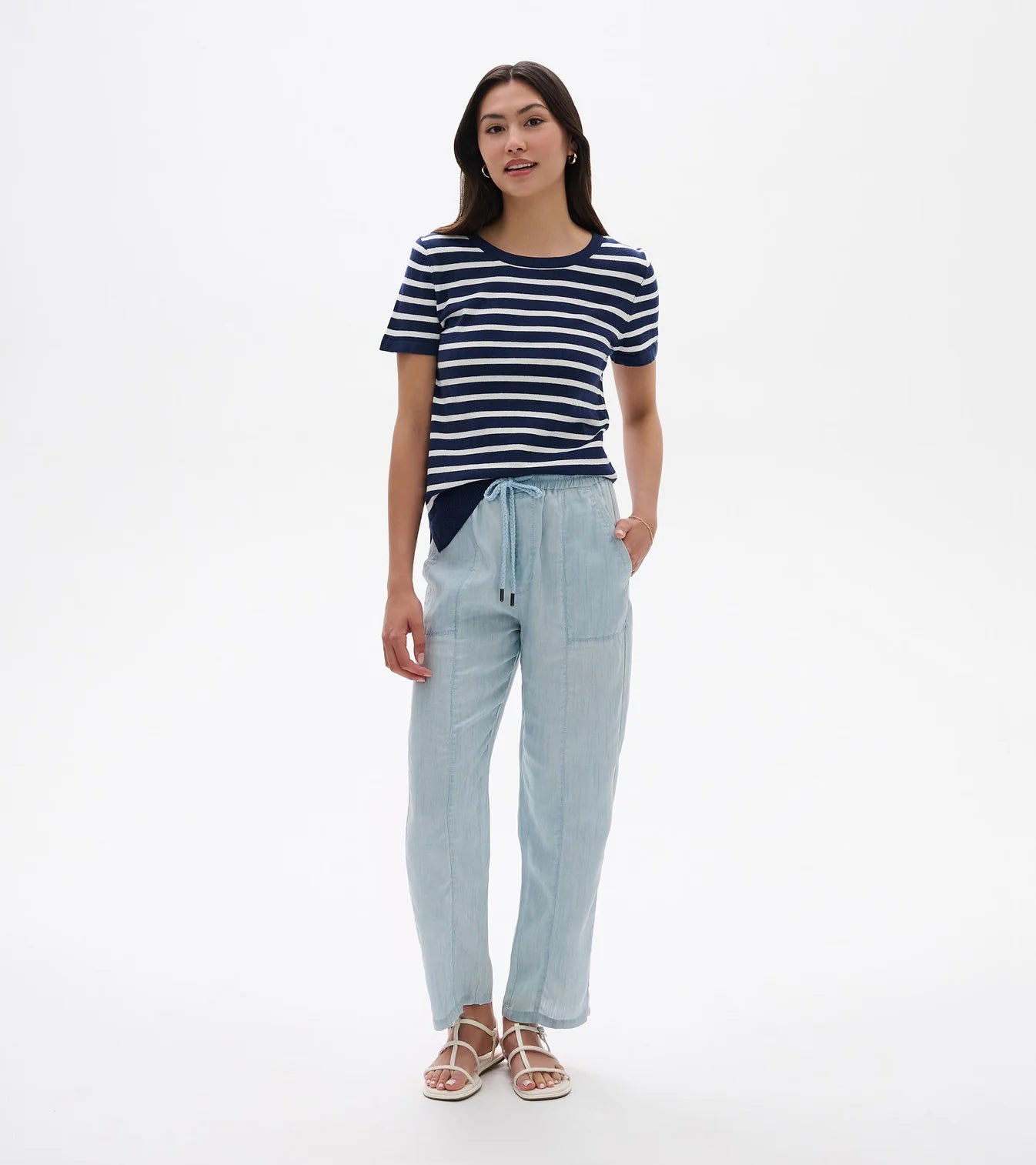 Hatley - Simone Knit Tee (Navy & White Stripes)