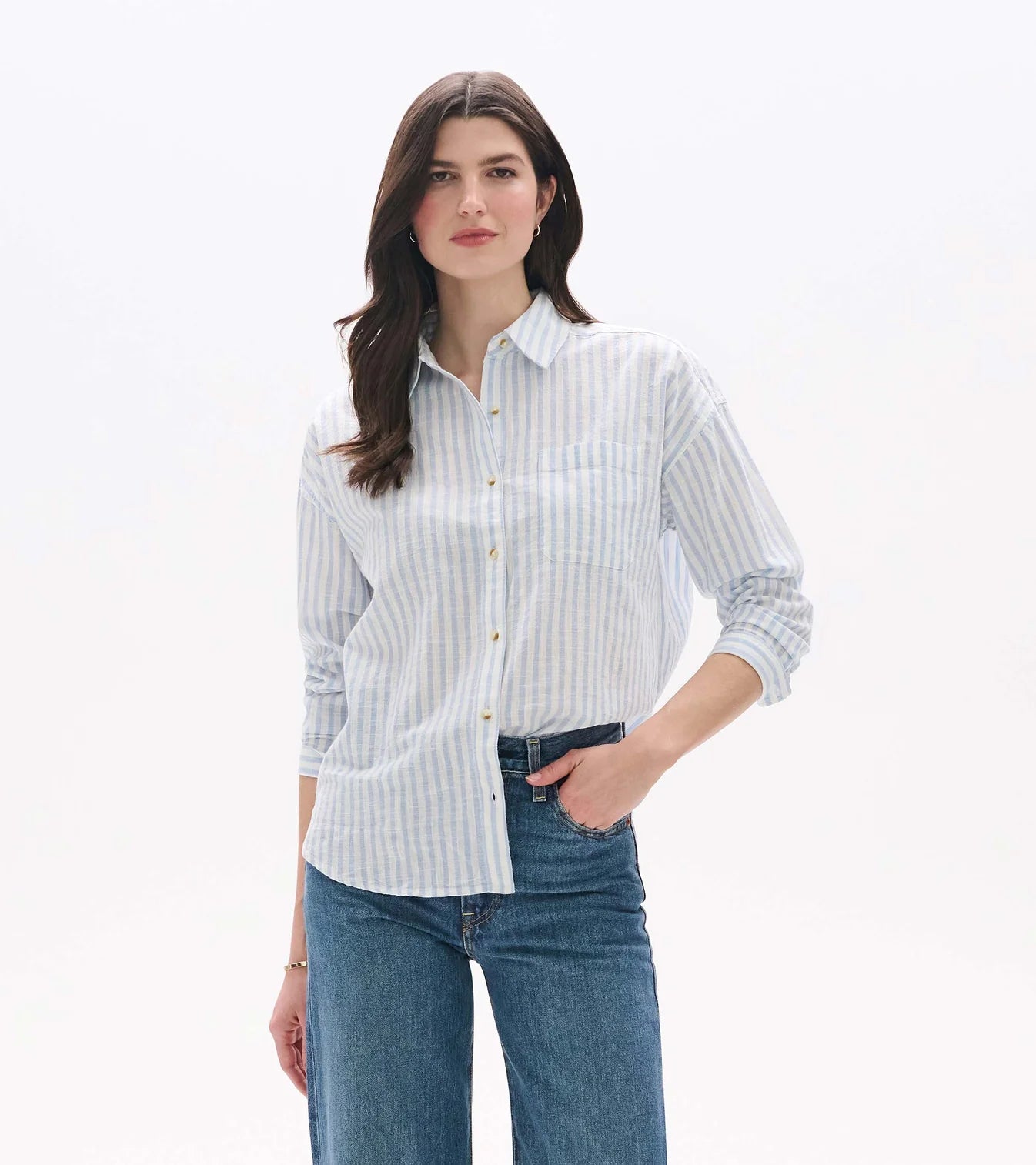 Hatley - Relaxed Button Down (Cashmere Blue Stripes)