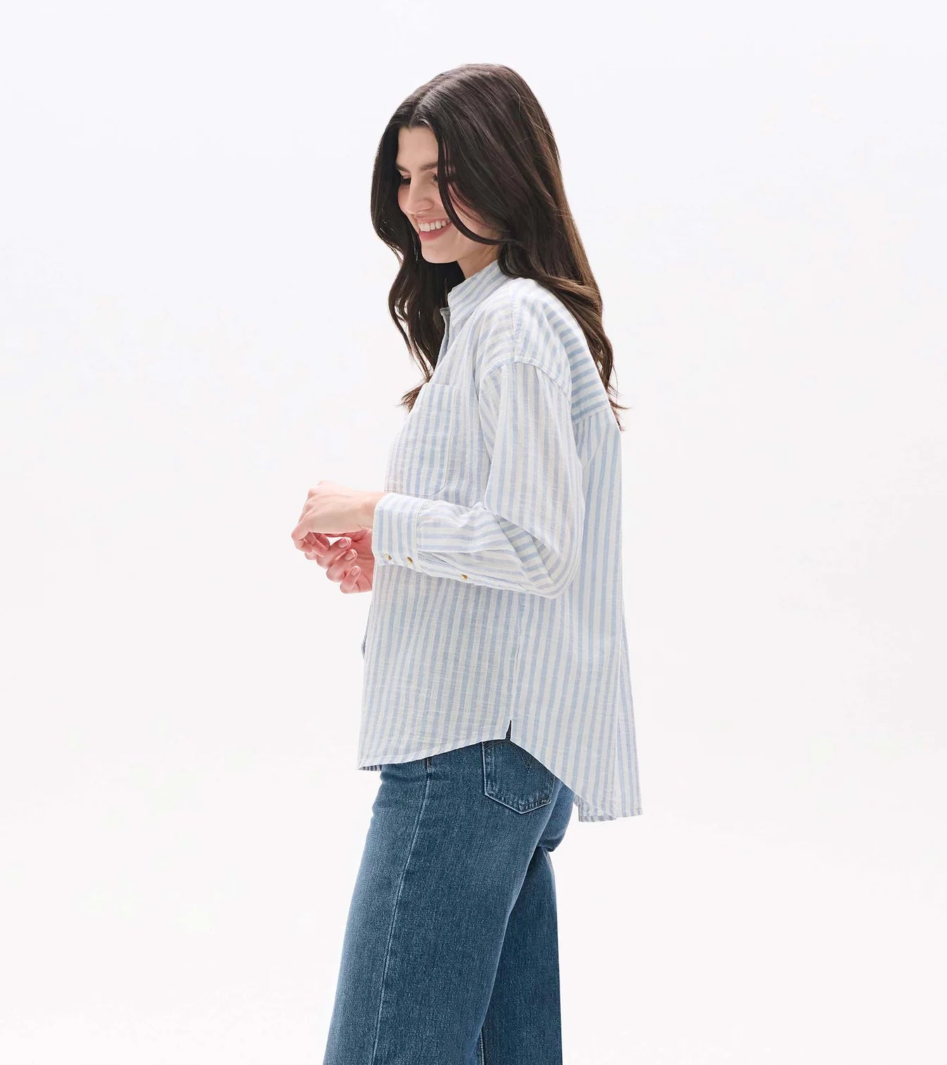 Hatley - Relaxed Button Down (Cashmere Blue Stripes)