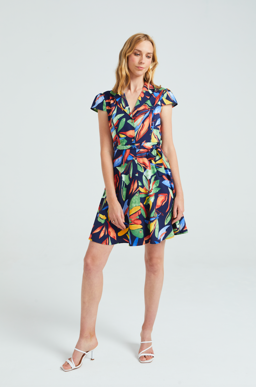 Angeleye- Navy Tropical Dress