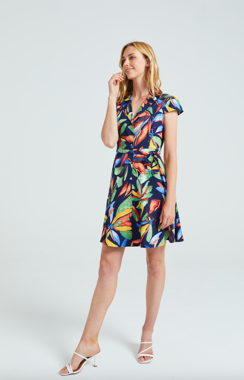 Angeleye- Navy Tropical Dress