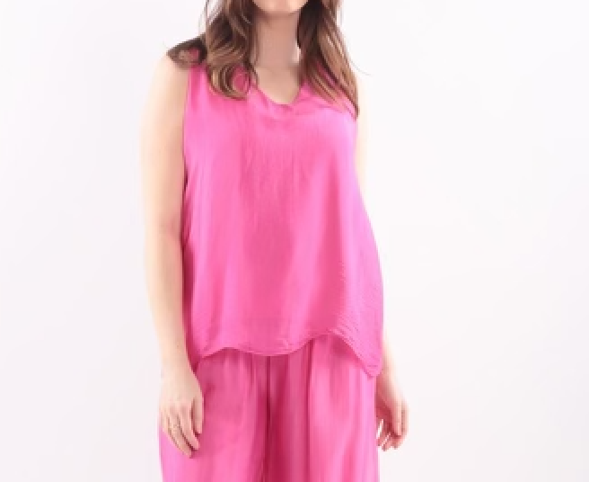 Jessica Laura - Silk Tank in Fuschia