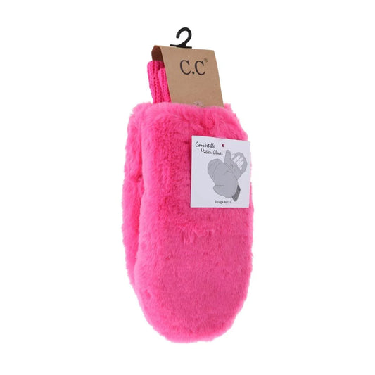 C.C Beanie - Convertible Fuzzy Mittens