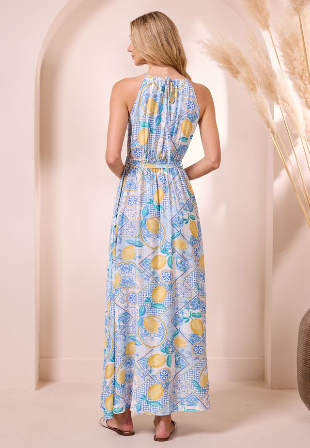 Angeleye – Antalya Maxi Dress (Multi Blue & Yellow) - Gayle's Fashions