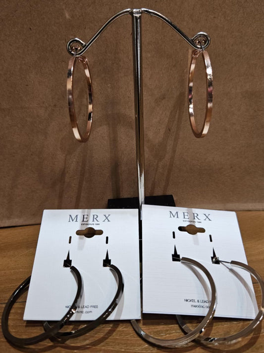 MERX - Flat Edge Hoop Earrings – 1.5 Inch