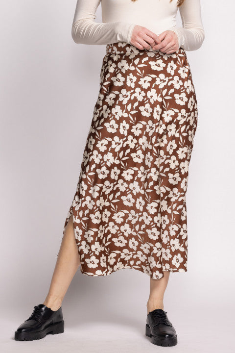 Pink Martini - The Kelly Skirt in Brown Floral