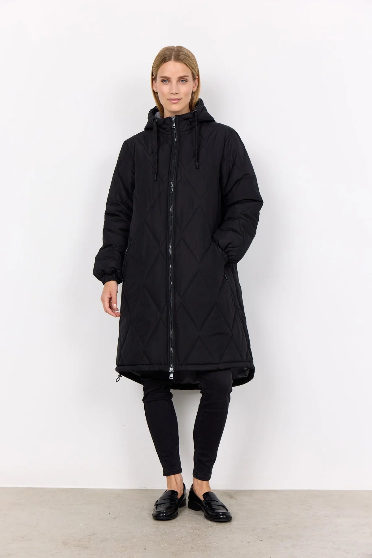 Soya Concept - Fenya Thick Quilted Coat in Black