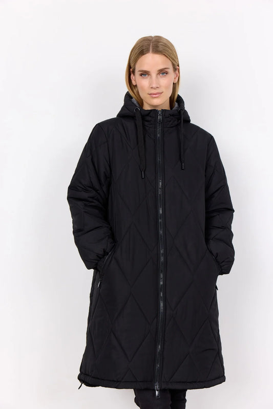 Soya Concept - Fenya Thick Quilted Coat in Black