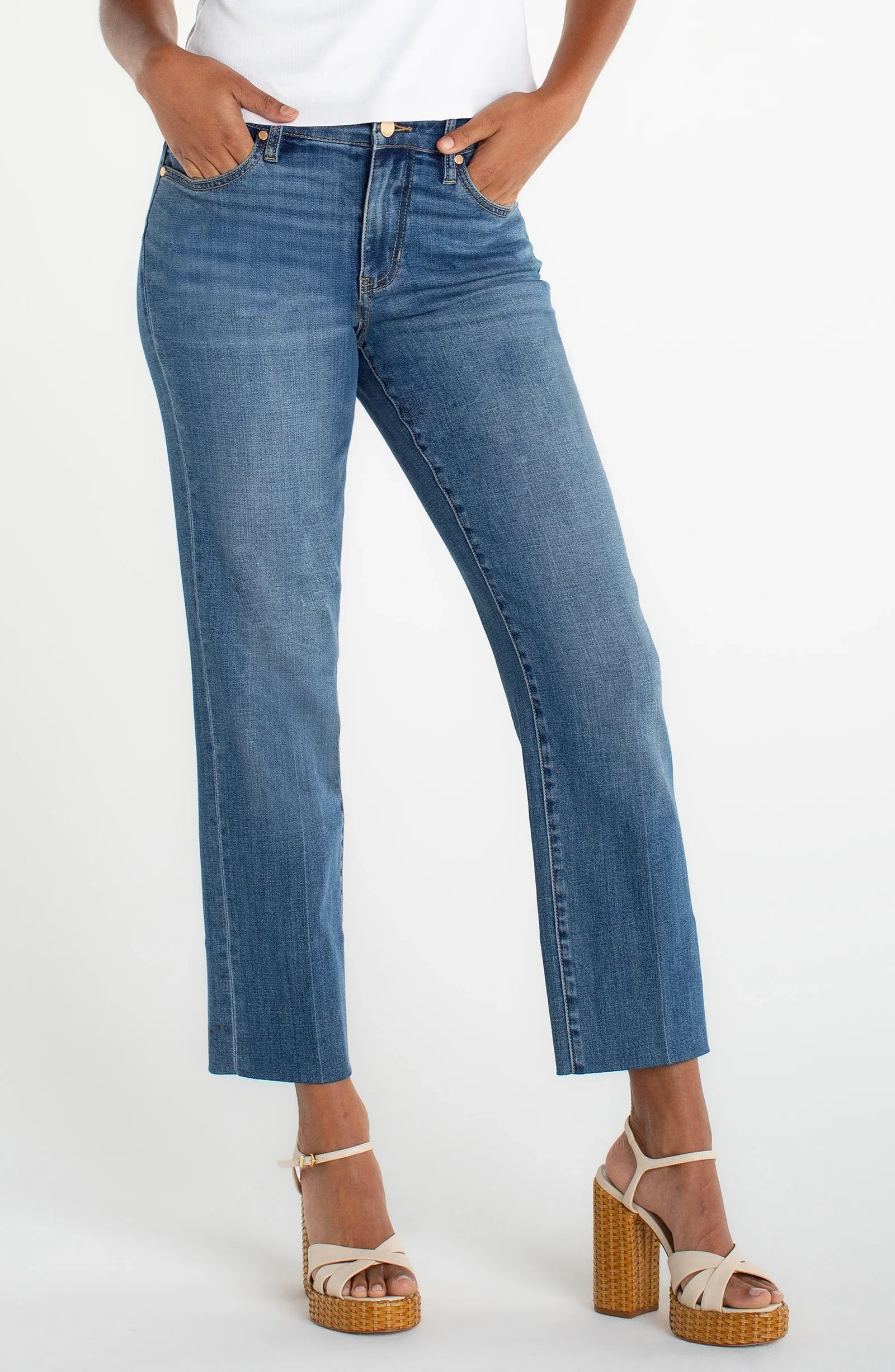 Liverpool - Kennedy Crop Straight With Blind Hem (Newport Beach) - Gayle's Fashions