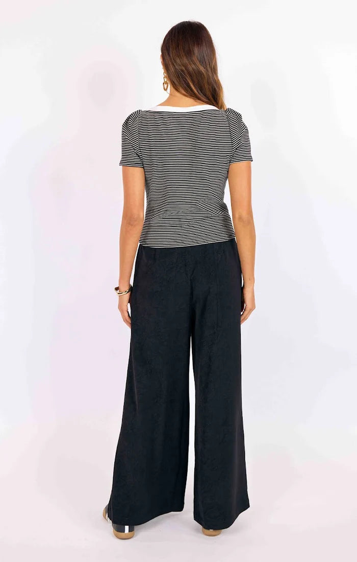 Sage the Label - XOXO Stripe Boat Neck Tee